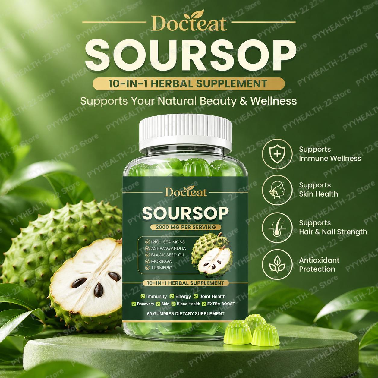 Health Wellness Gummies - Жевательные конфеты с экстрактом санта-клы, витаминно-травяная